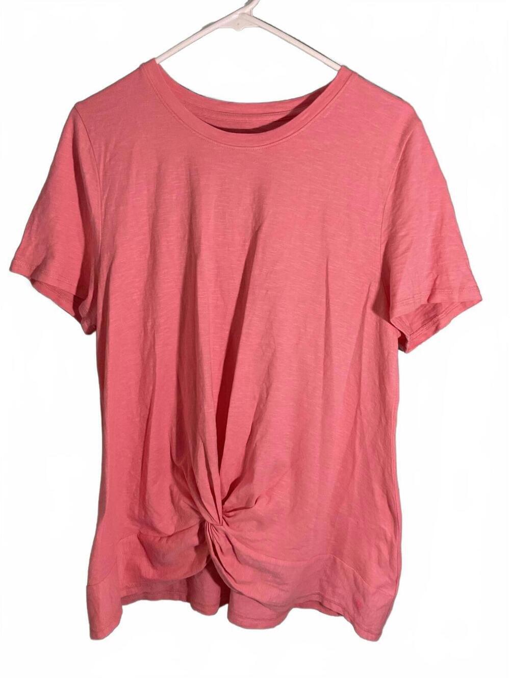 T By Talbots Pink Twist T Shirt Size XL